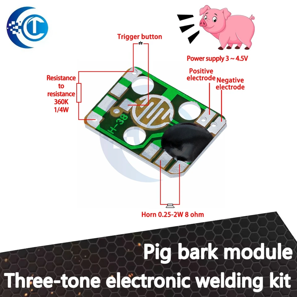 3v-4. 5v Pig volanie trojdňového čipu spúšťa prehrávanie po dobu 3 sekúnd Animal Call volal vysoko kvalitný zvukový čip ic elektronickú hudobnú súpravu