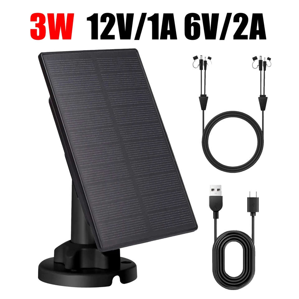 3W 12V/6V Trail Camera Solárny panel 360 ° Rotácia Budovanie 5000 mAh batérií solárny panel Cam Solárny panel pre lovecký kameru/jeleň