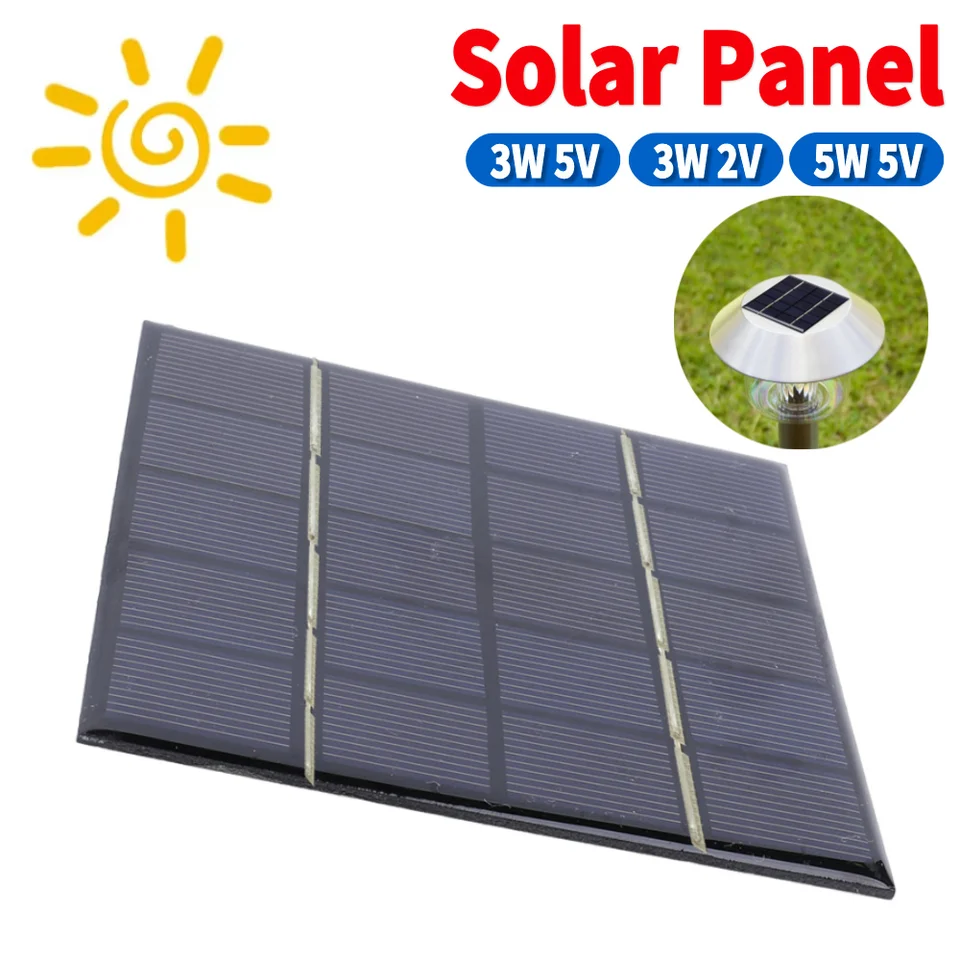 3W 5V solárne bunky panel Solárny panel nabíjačka Fotovoltaické bunky pre solárne svetlo pre 3,7 V batériu 3-5 V nabíjačka batérie/telefónu