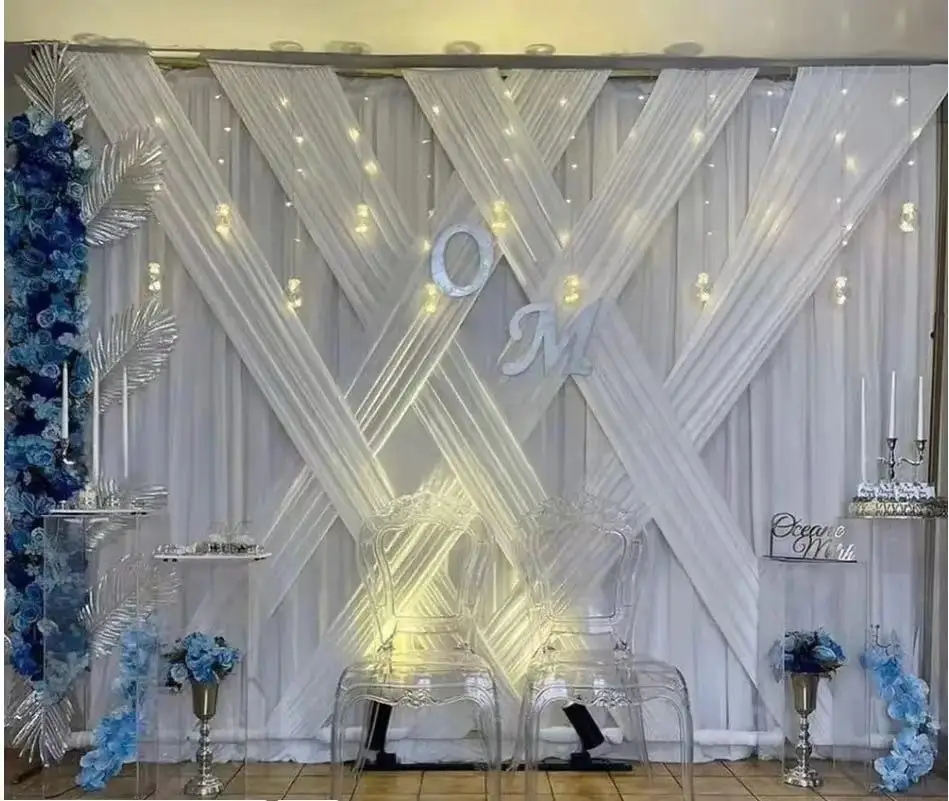 3x3m/10x10ft 6 predné panely s pozadím záves svadobnej scény Základy na pozadie pre výzdobu na večierok bez potrubia