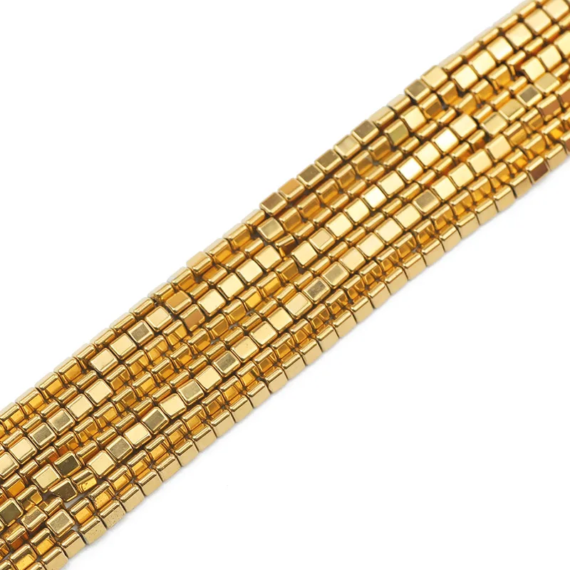 3x3mm prírodný kameň trojuholníka hematit Spacer Real Gold -Pastované voľné korálky pre šperky výroby DIY náramky Príslušenstvo