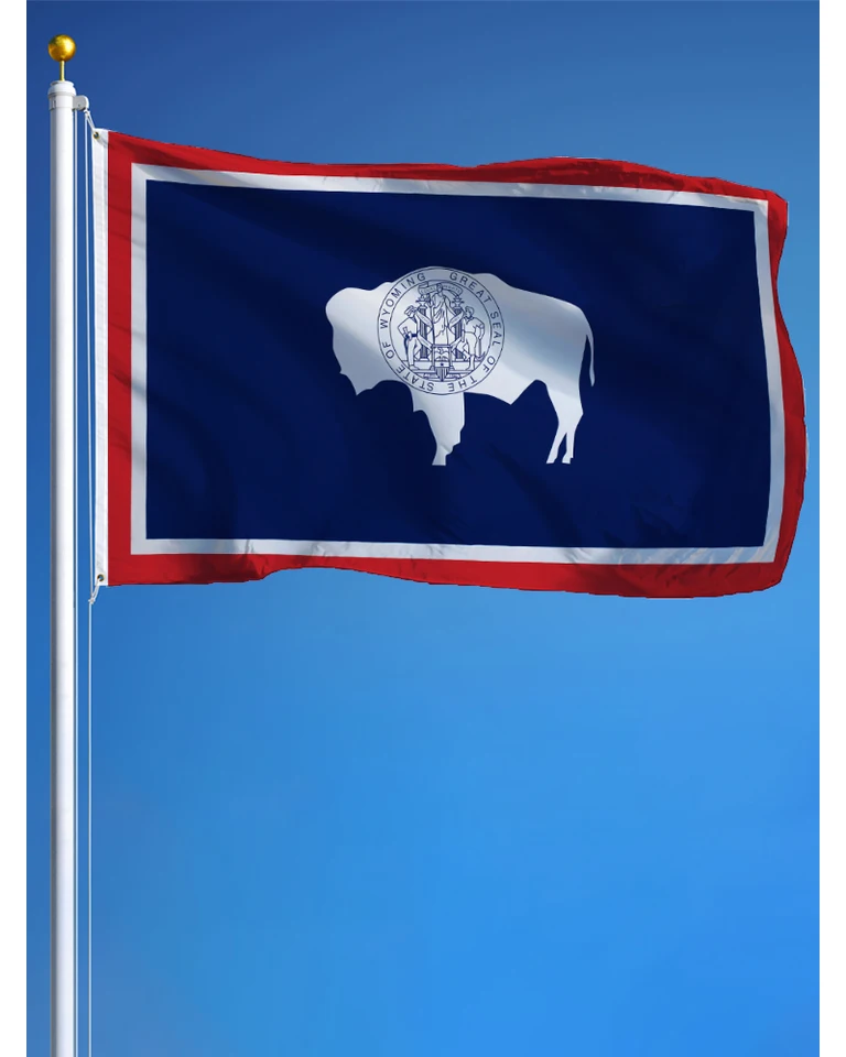 3x5 Foot Wyoming State Vlaj živá farba a vyblednuté Wyoming Wy Flags Polyester s mosadznými priechodmi 3 x 5 ft