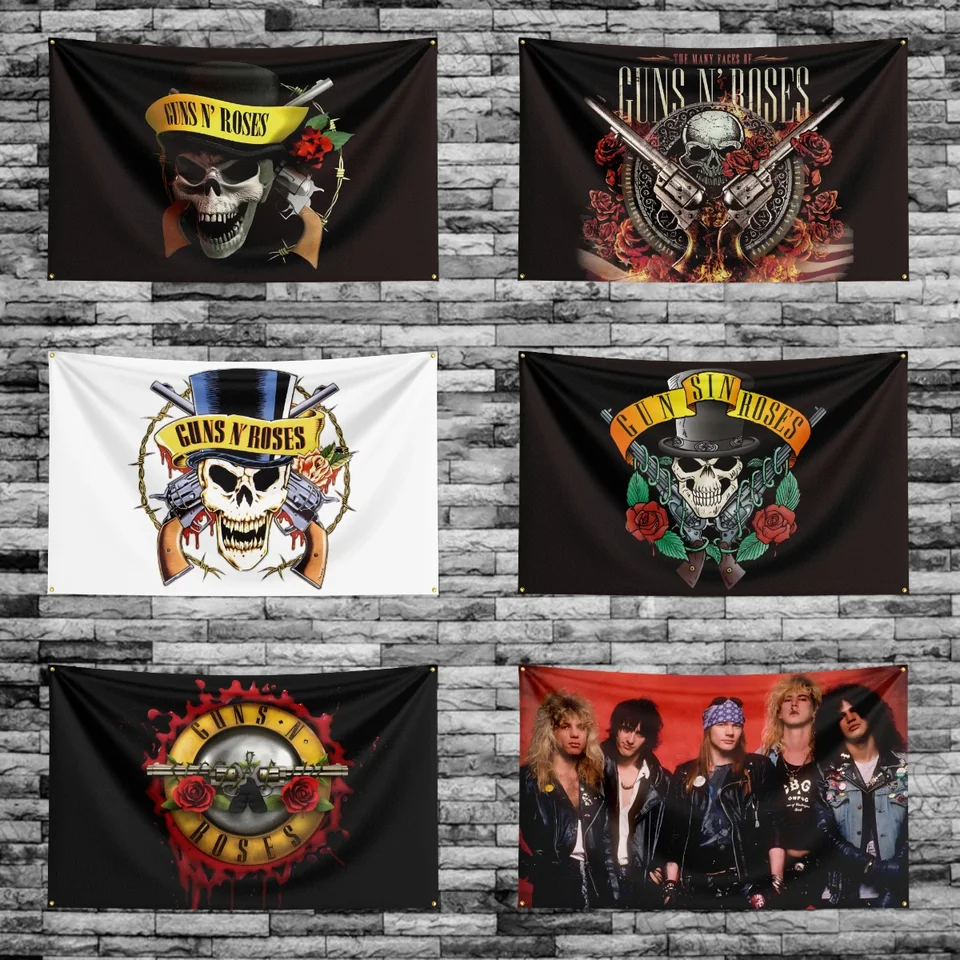 3x5 ft G-Guns n Roses Heavy Rock Band Flag Polyester Digital Printing Banner pre spálne nástenné umenie dekorácie Gnrs