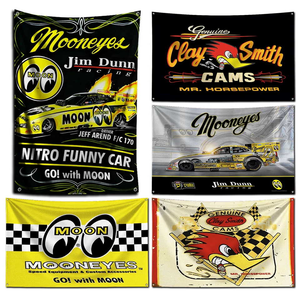 3x5 ft Mr.horsepower Clay Smith Cams Mooneyes Flag Polyester Digital Printing Banner pre garáže alebo výzdobu dverí