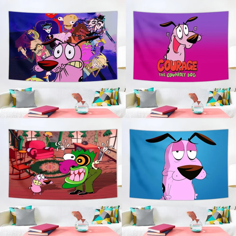 3x5ft odvaha Cowardly Dog Retro kovový plechový znak Vintage miestnosť dekor plagát pre domácu kaviareň nástenné umenie dekor boho dekor