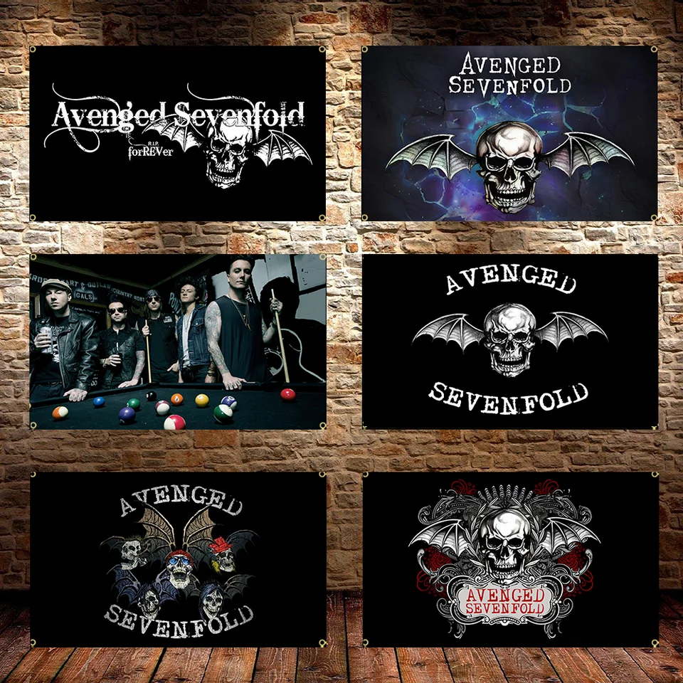 3x5ft personalizovaný A-Avengeds sedemdolds Heavy Rock Band Flag Polyester tlačený domov alebo vonkajšia dekorácia Vlajka
