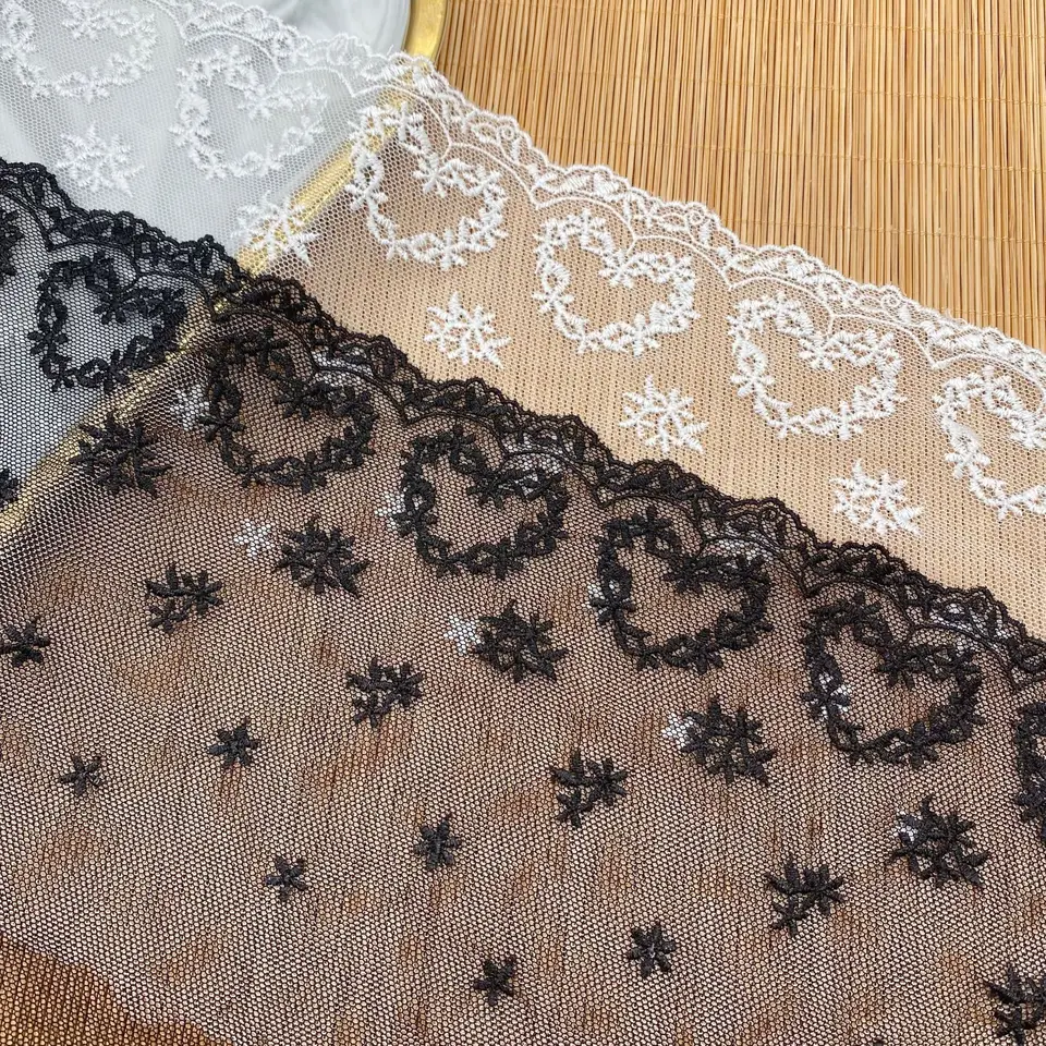 3yardy s 22,2 cm sieťou vyšívacích látok LACE LACE LACE pre šaty sukňové svadobné doplnky