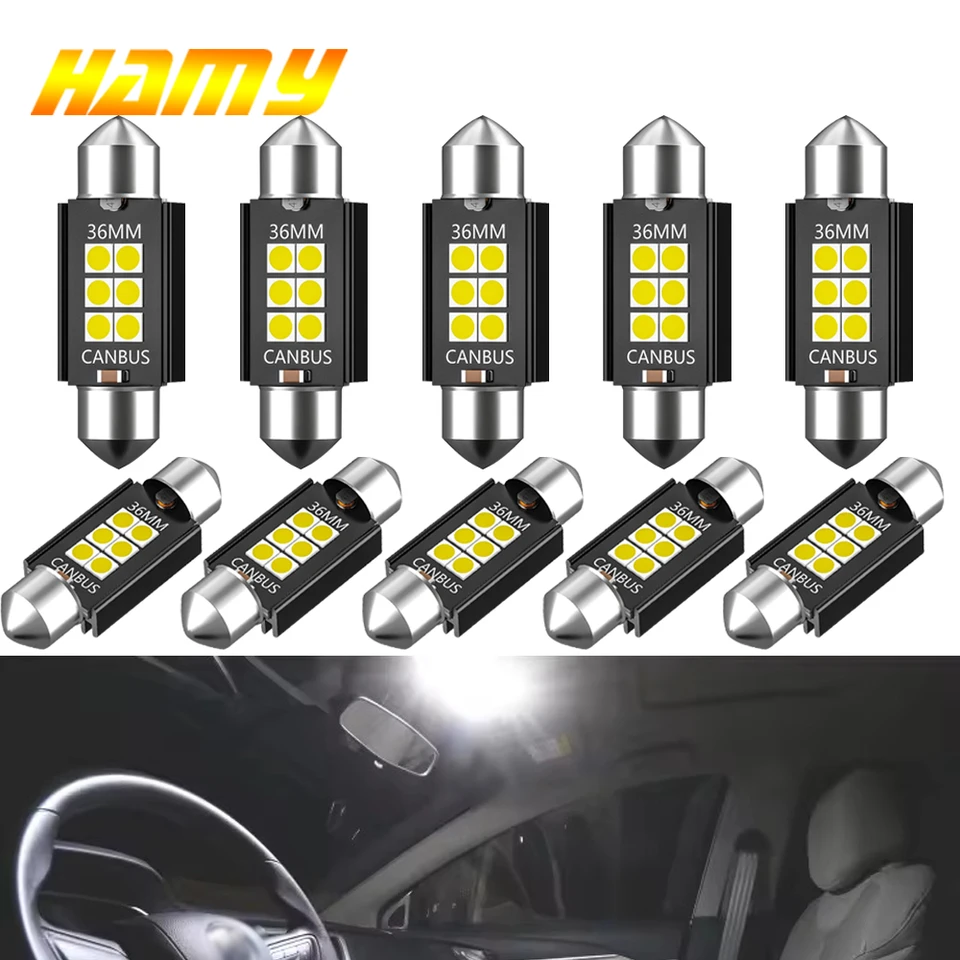 4/10 PCS C5W Festoon LED žiarovky Canbus 31mm 36 mm 39 mm 41 mm 12v 24V 6SMD 6500k Biele auto interiér Dome Dome Trunk Lights Lights
