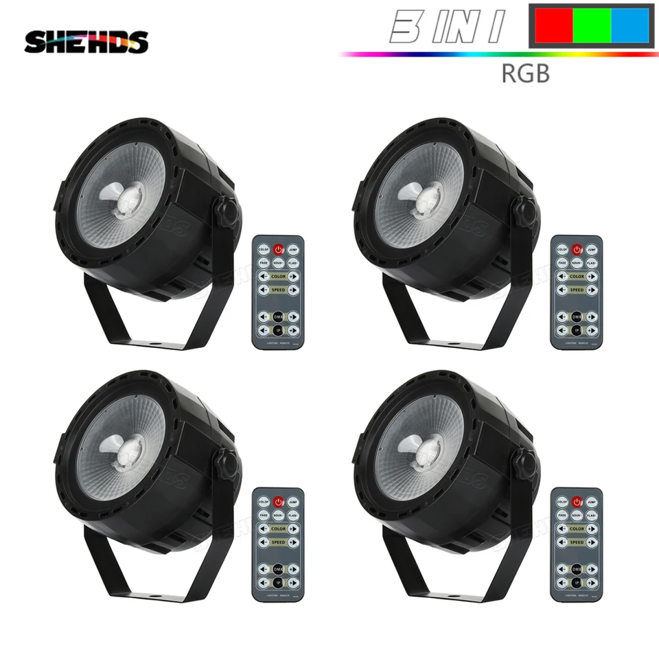 4/10ks Shehds 30W LED Par RGB Wireless Diaľkové ovládacie prvky COB COB Svetlá pre diskotéky Svadobné malé pódium Wash Wash