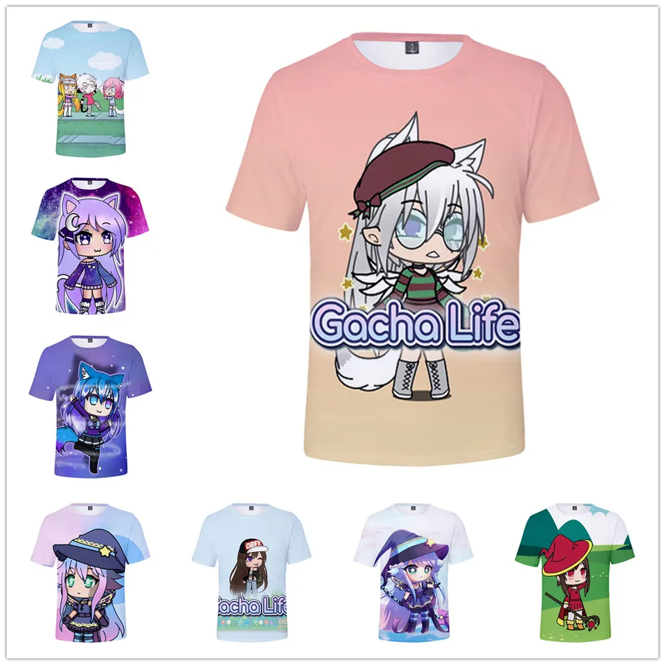 4-13y detská hra Gacha Life 3D tlač Tričko Tričko Girl Girl Summer Tops Tops módne tričko Detské kresle