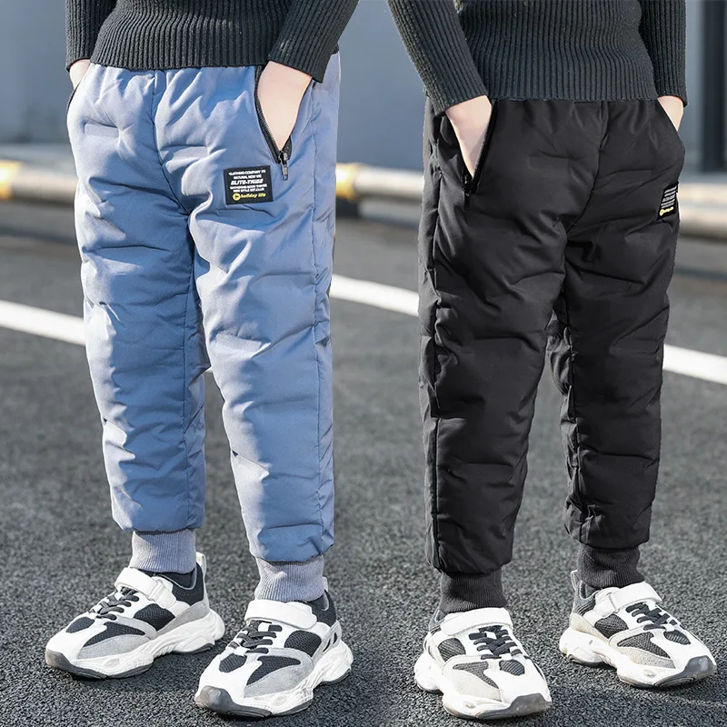 4-15Y Teen Boys Winter Pants Kids fleece Zhustené nohavice Vysoko kvalitné chlapci z bavlnených nohavíc Outwear detské oblečenie