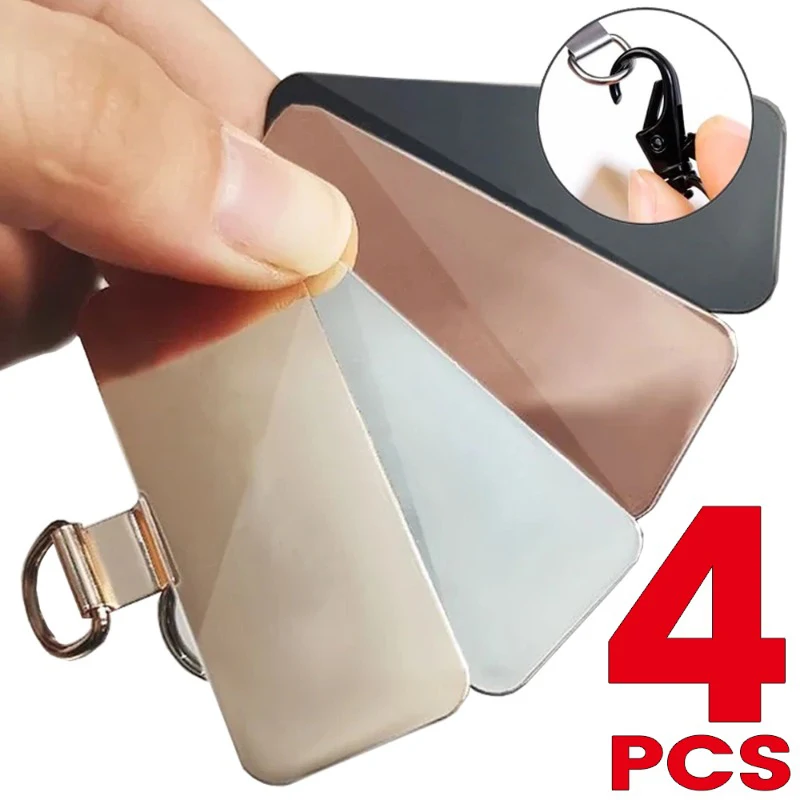 4/1ks z nehrdzavejúcej ocele Kovový mobilný telefón LANYARD TENT PATCH