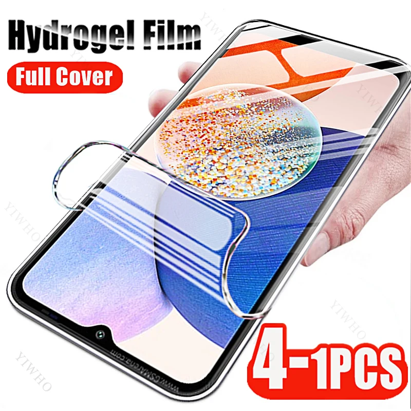 4-1pcs HD Hydrogel Film pre Samsung Galaxy A 24 54 34 14 04S 03S 02S 73 53 33 23 13 4G 5G Chránič obrazovky pre SMAUSNG A14 4G 5G 5G
