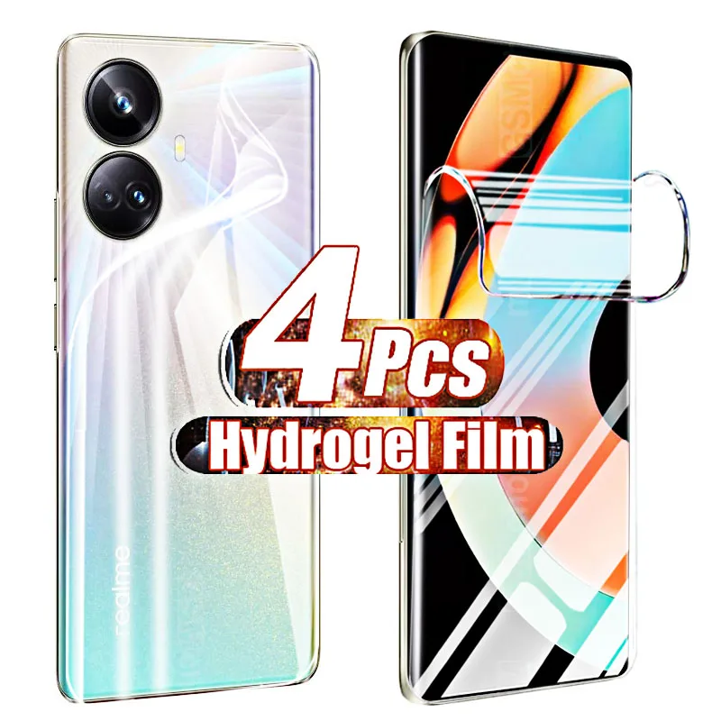 4-1pcs Hydrogel Film zapnutý pre OPPO Realme 10 Pro Plus 10 Pro 10 5G Chrániče obrazovky Not 10.