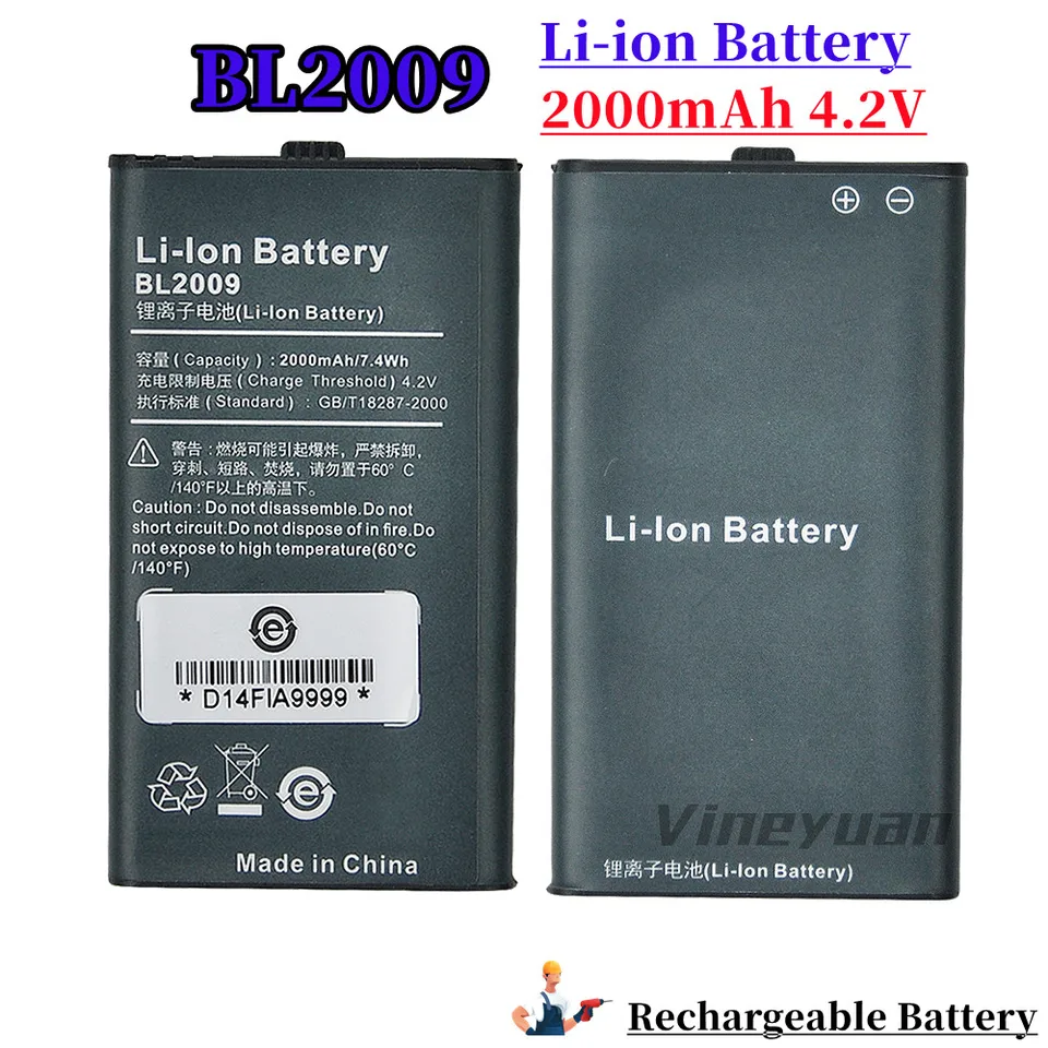 4,2V 2000MAH BL2009 Li-ion batéria pre Hyt Hytera TD350, TD360, PD375, PD355, PD362 Two Way RadiOS Výmena batérie