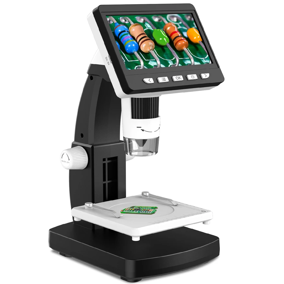 4.3 '' Digitálny mikroskop 50x-1000X Zväčšenie 2MP 8LED VIODERABER VIDEO REGORODER USB MOCROSCOPIO ELEKTRONICOMA PRE POČÍTAČ