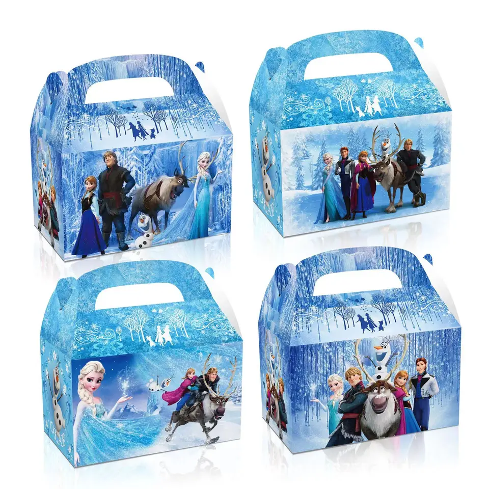 4/36ks Disney Frozen Party Gift Box Decoration DiBaste Dib Show Snow Queen Princezná Anna Elsa Candy Box Girl Birthday Party Supplies