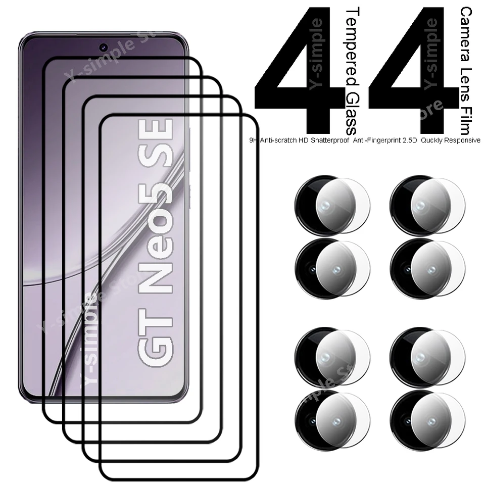 4+4 Telefónne sklo pre Realme GT Neo 5 S screen chránič Plné pokrytie Filmi