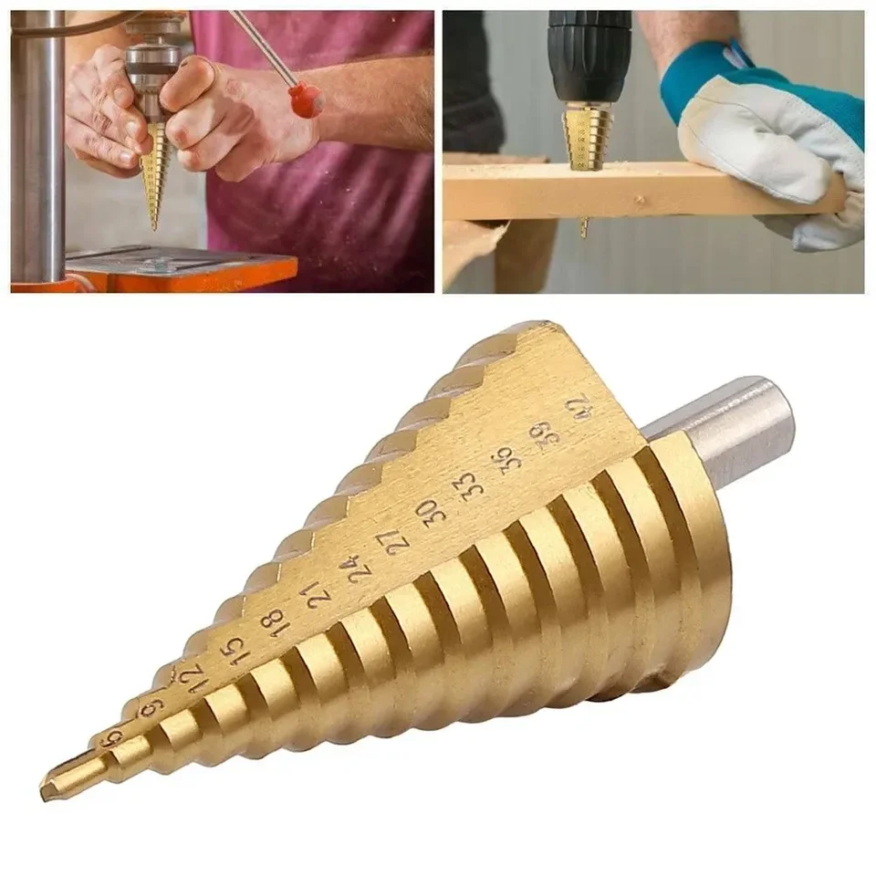 4-42 mm krokový vrták Bit Set HSS Oceľová s priamou flautskou frézovacou frézkou pre drevené drevené hliníkové kovové plechové otvor na jadro otvor