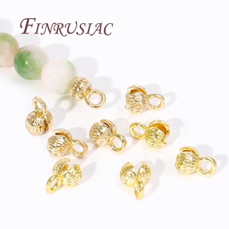 4/5,5 mm mosadzné konce koncov 18k zlatého mušle s mušľou korálky TIP Ball Ball Chain Z Náleskov pre domácich majstrov