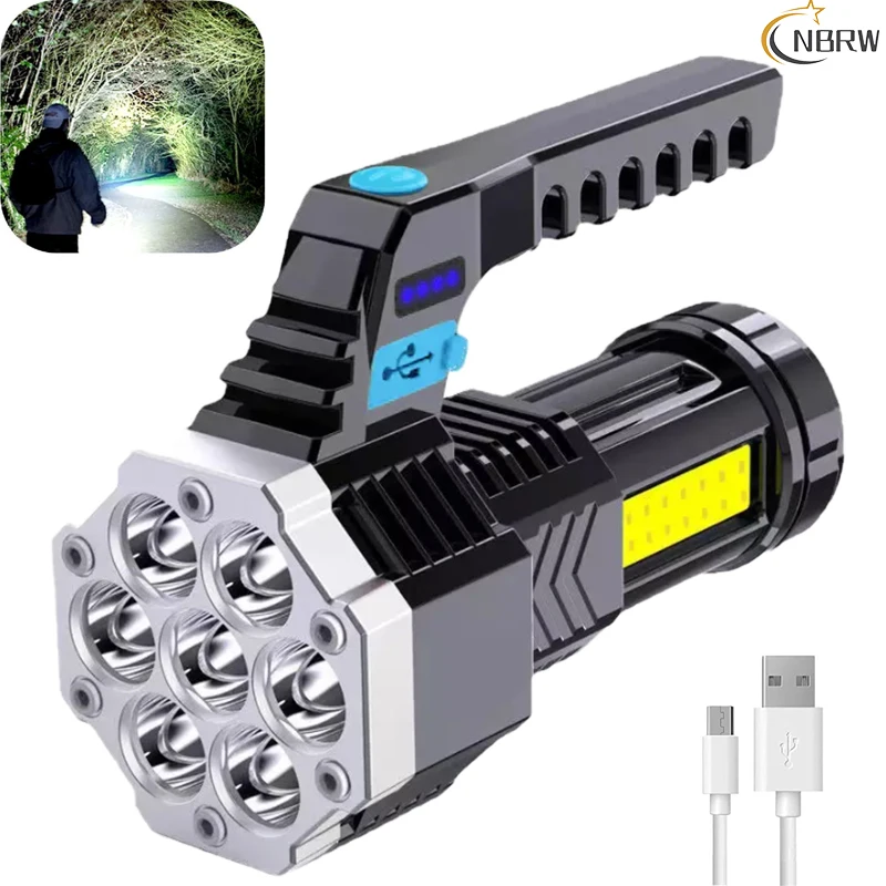 4/5/7led vysoko výkonná LED baterka Výkonná USB Nabíjateľná vrecká na kempe prenosná prenosná lampa vstavaná batéria prenosnú kemping