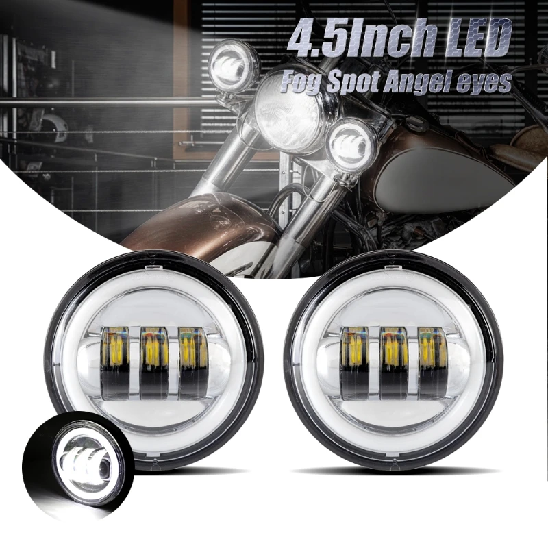 4,5 palca LED motocyklová hmlová lampa pre Harley Electra Glide 1998-2015 (s/bez anjelských očí)