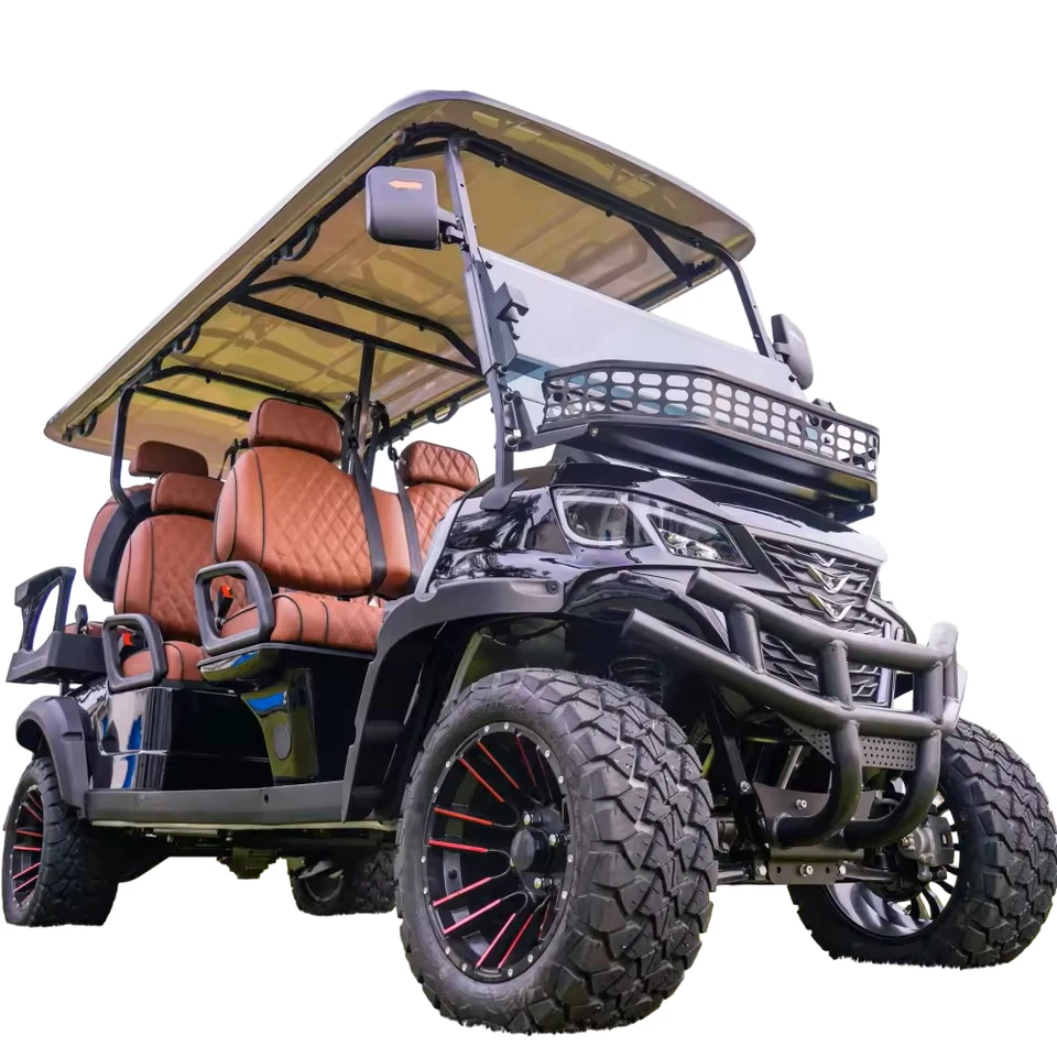 4 6 Osoba Elektrický zdvihnutý inžiniersky vozík mimo cesty Buggy 48/60/72 V Olovo/lítiová batéria Elektrický golfový košík