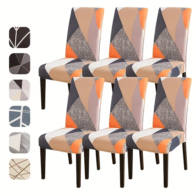 4/6k tlač Elastického jedálenského kresla pokrytie Stretch Sedadlá puzdro Slipcovers Stoličky pre jedáleň pre jedáleň Svadobný hotel Banket Office