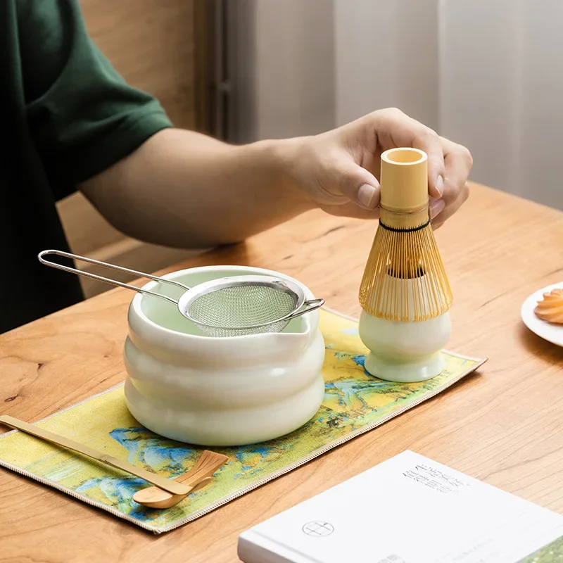 4-7ks ručne vyrábaný dom Easy Clean Matcha TEA SET TOON STID Súprava misa Whisk SCORE Darčekový obrad Tradičné japonské doplnky
