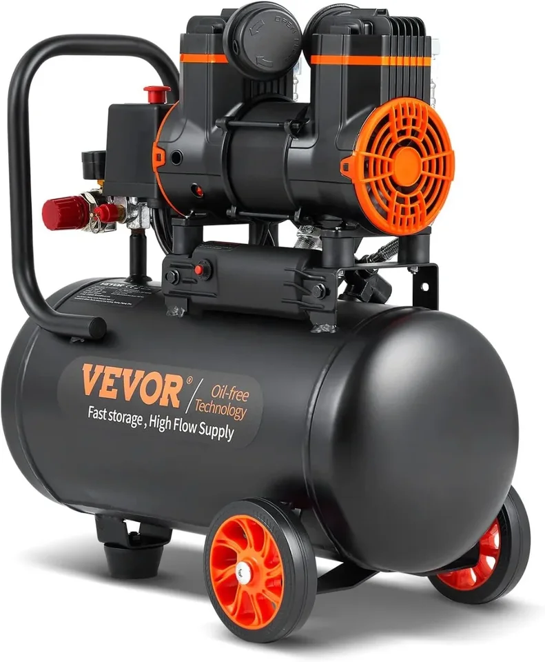 4,8 galónový vzduchový kompresor, 1,2 hp 2,2 CFM@90 psi olej bez oleja vzduchovej nádrže a max. Tlak 116 psi na automatickú opravu, inflácia pneumatík