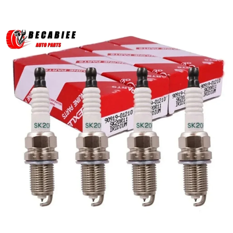 4/8ks 90919-01210 SK20R11 Iridium Zapaľovacia sviečka pre Toyota Scion Camry Rav4 Tundra Lexus es ls GS Mercedes-Benz C230 C55 Volvo Volvo Volvo