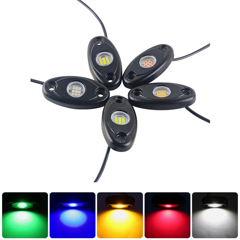 4/8Pods Universal 9led Rock Light povodňové lúče LED svetlo 4x4 pre Jeep Wrangler Off-road pod kolesom LED Neónové svetlá
