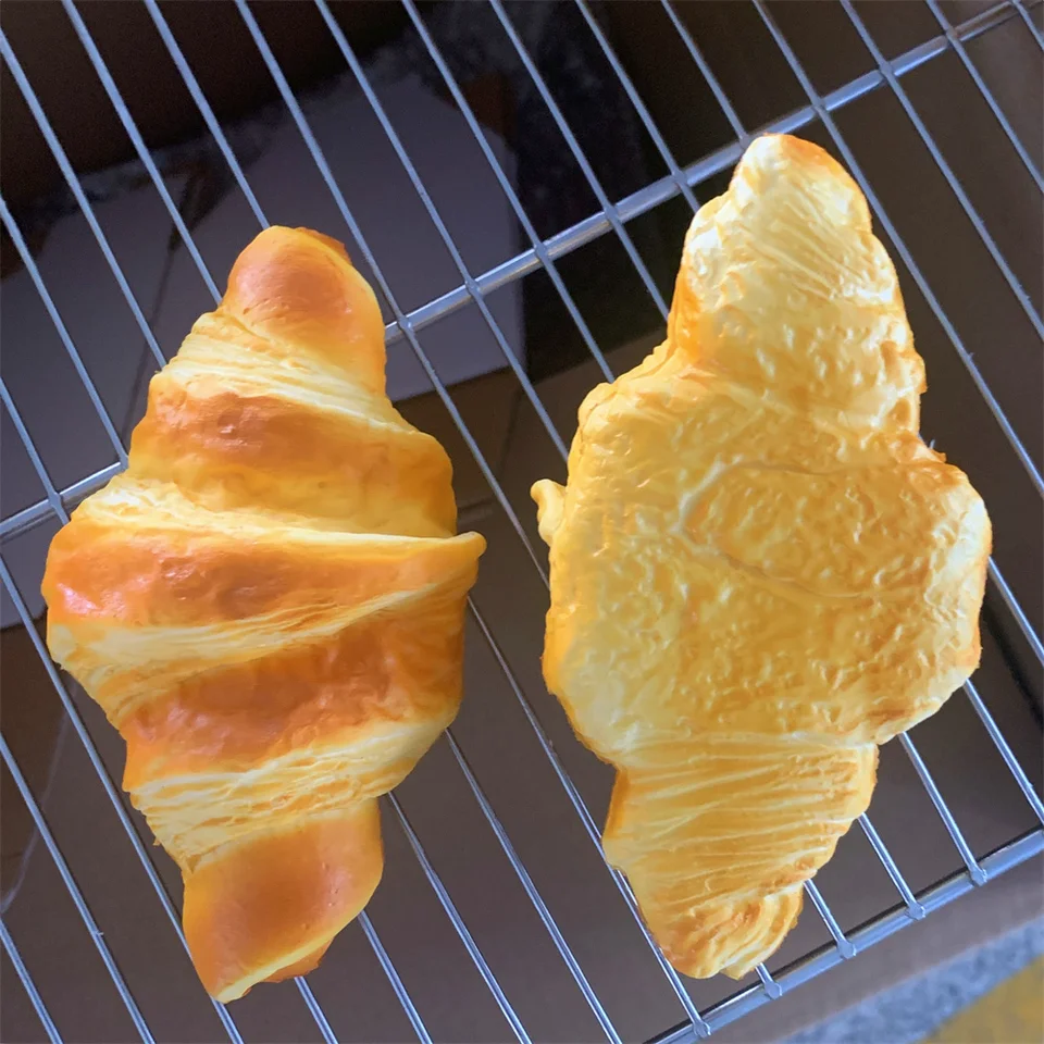 4,9in 1pc croissant pekáreň PainAu Falošné čokoládové maslo ručne vyrobené lepivé jedlo Fotografie Foodie Pečivo mäkké rebound hračky