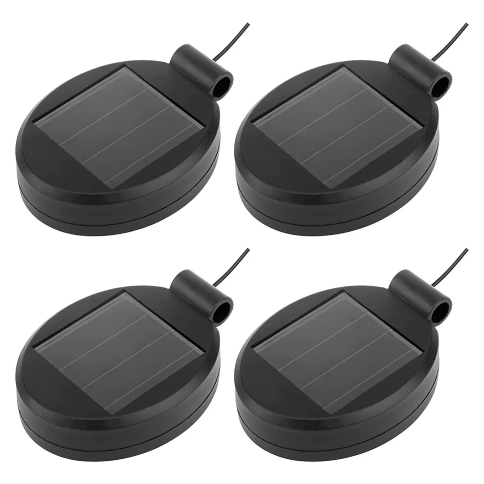 4 balenia solárne LED svetlo Výmena horného panela, solárny panel Lanternový veko Žiarovka Adsule Battery Box