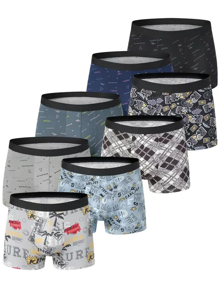4 balenie európskeho a amerického veľkosti Pánske módne tlačené boxer Spodná bielizeň Pohodlné kúpanie kmene nadmerne veľtrhové spodné prádlo