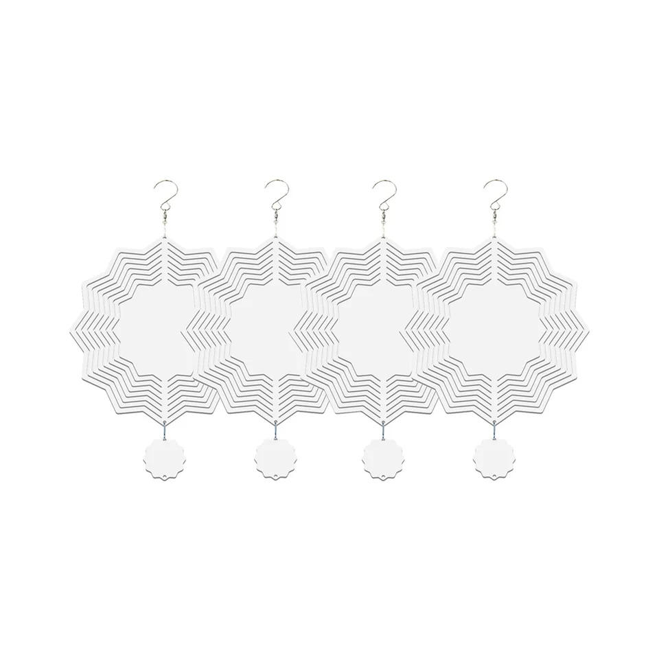 4 balenie sublimácie 8 palcov Sublimation Winder Blank Sublimation Stvorky hviezdy kvetinové ornament pre dvor