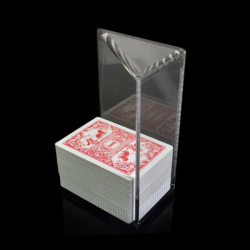 4 balíčky držiteľa kariet Clear Acrylic Texas Poker Card Box Black Gambling Game Casino Vysoko kvalitný herný pokerový stojan odolný