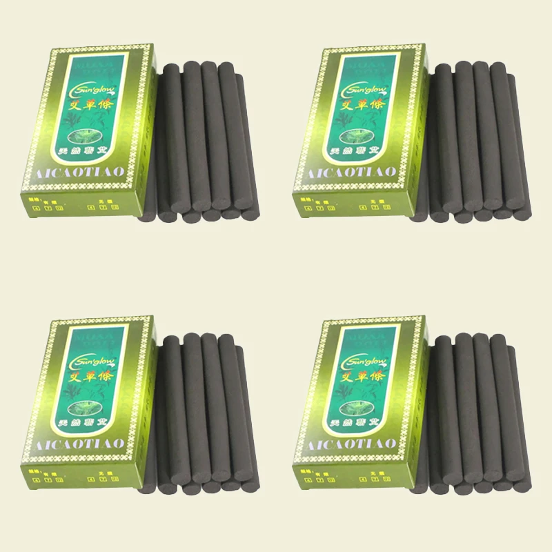 4 boxy mikro dym Moxa tyčinky Čínska medicína Wormwood Mugwort Stick Warm Akupunktúrna masážna terapia Zdravotná starostlivosť 12*120 mm