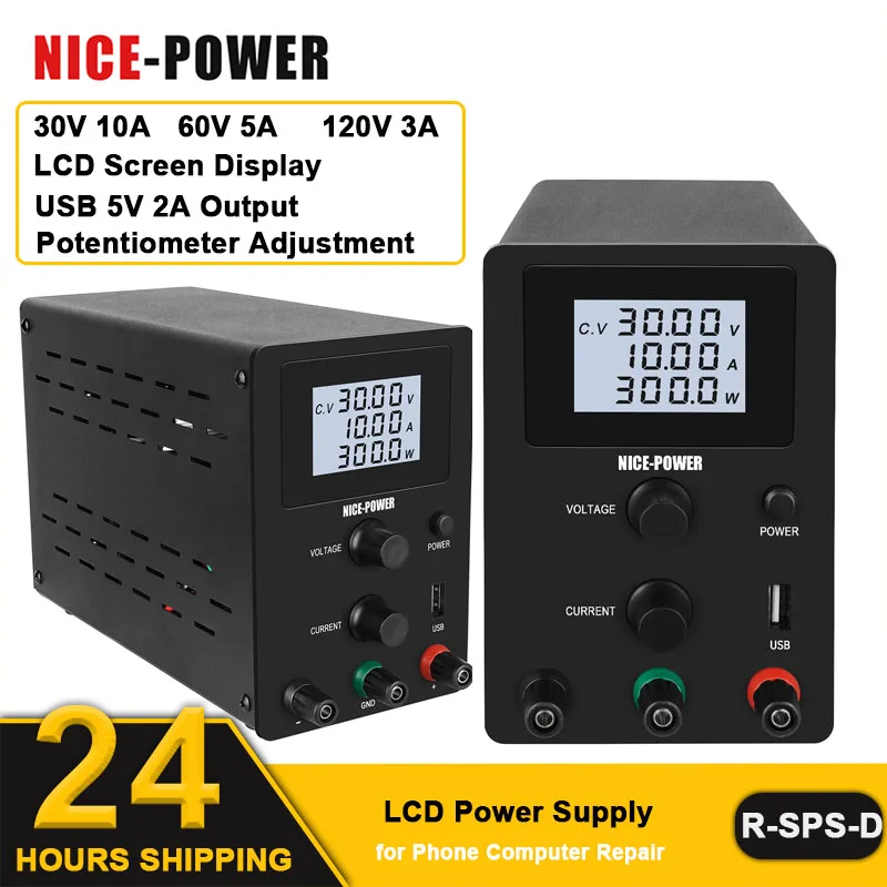 4-ciferník Laboratórna lavica napájacie napájanie 30V 10A 12V 24V Stabilizátor LCD LCD Source Source USB 5V 2A Nastaviteľný regulátor na opravu na opravu
