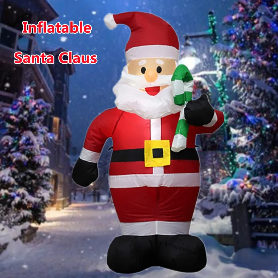 4/ft vianočný nafukovací nafukovací Santa Claus berie cukrovinky s LED svetlami vonkajšie večierky vianočné dekorácie záhradné usporiadanie