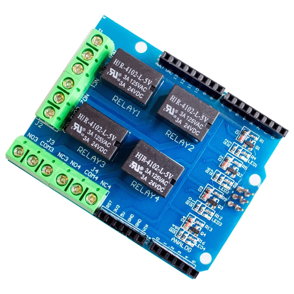 4 kanál 5V reléový štít modul, štvornásobná doska na riadiacu dosku relé pre relé pre Arduino pre Uno R3 Mega 2560