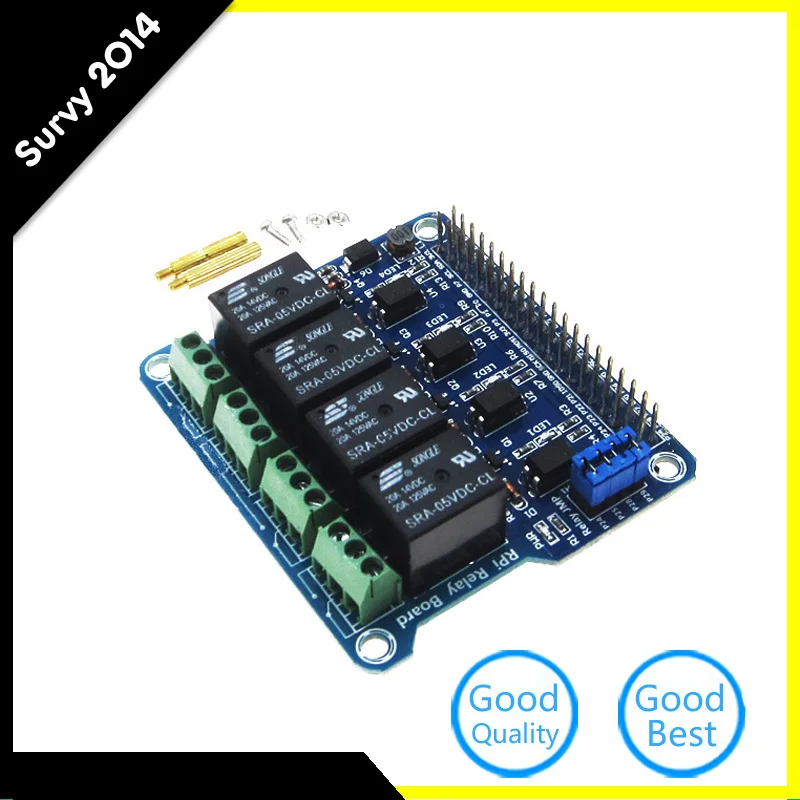 4-kanálová raspberry Pi Relay Shield Module Extension Board pre Raspberry Pi A+/B+/2 B/3B