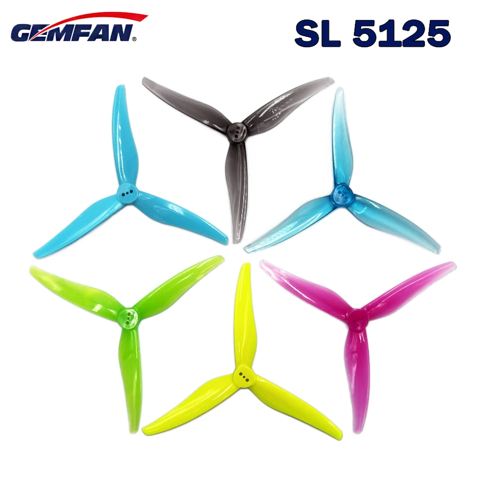 4 ks/ 2 páry Gemfan SL 5125 5.1inch 3-čepeľový vrtuľ 1,5 mm FPV Brushless Motor pre FPV Racing Freestyle Dron Dji O3