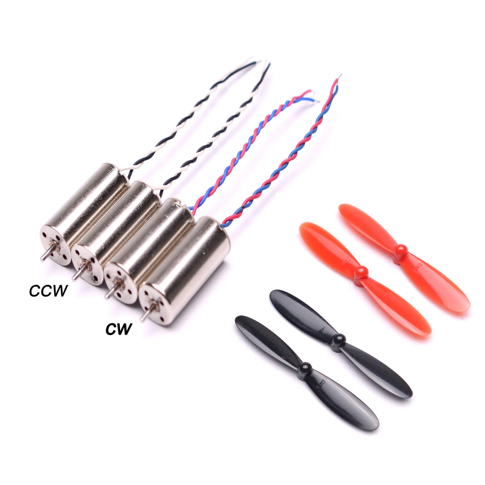 4 ks 8,5 x 20 mm 8520 CW / CCW COREless Motor + 10 párových 55 mm vrtuľový prop pre DIY MICRO QX95 QX110 QUADCOPTER RC DRON DRON