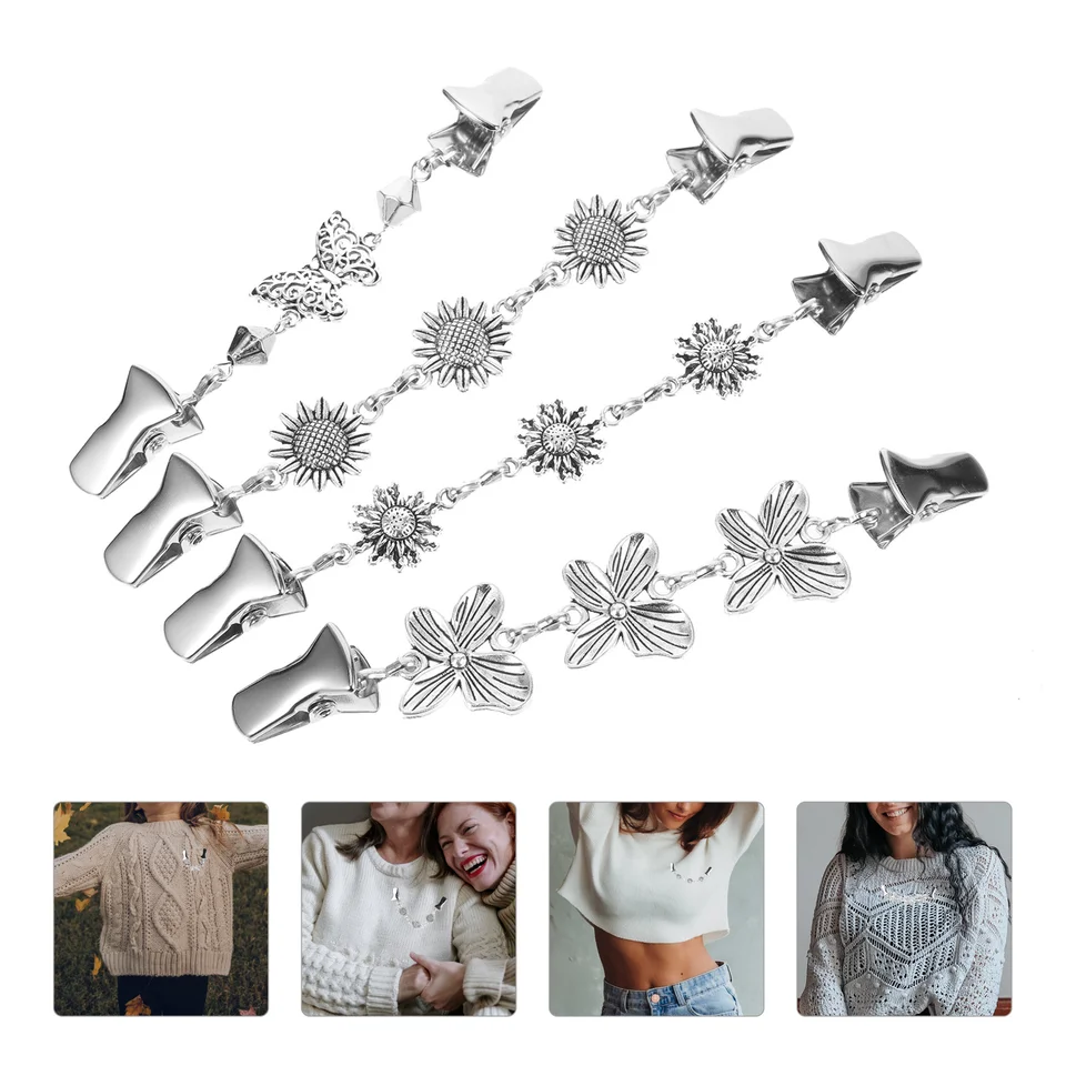 4 ks Boutonniere Pins Dress Clips Back Cinch Brow Nails Margan Sweater Blúzka pre šály dámy