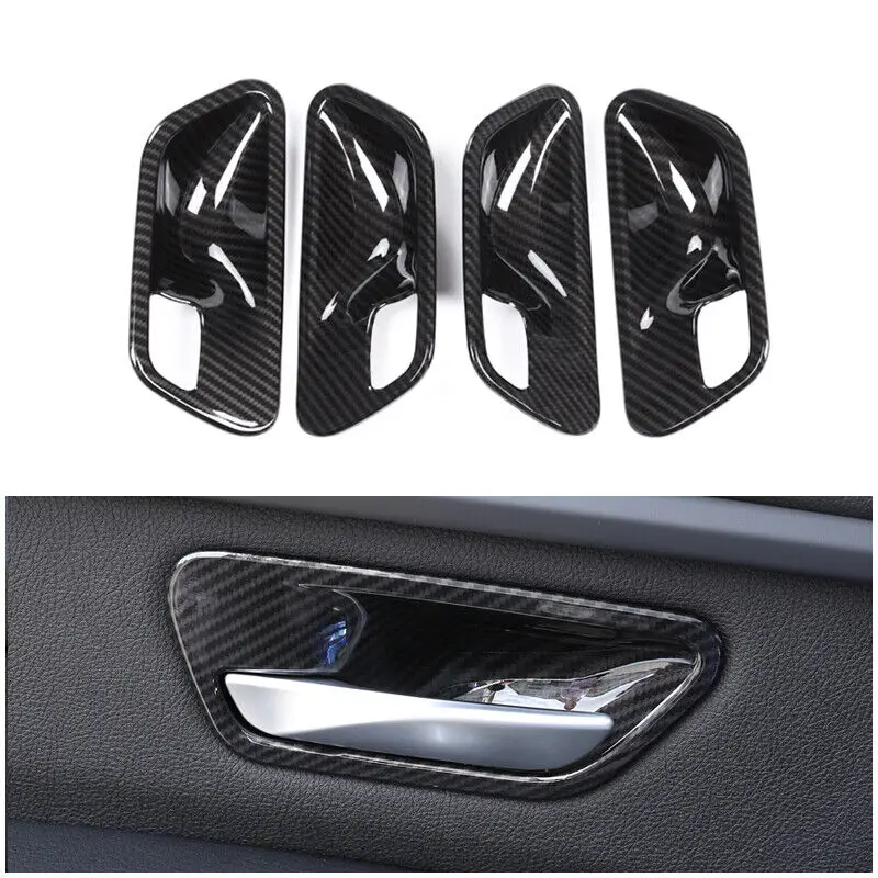 4 ks Dvere z uhlíkových vlákien Vnútorná rukoväť misky na krytie výzdoby vhodné pre BMW 3 Series F30 F32 2012-2018