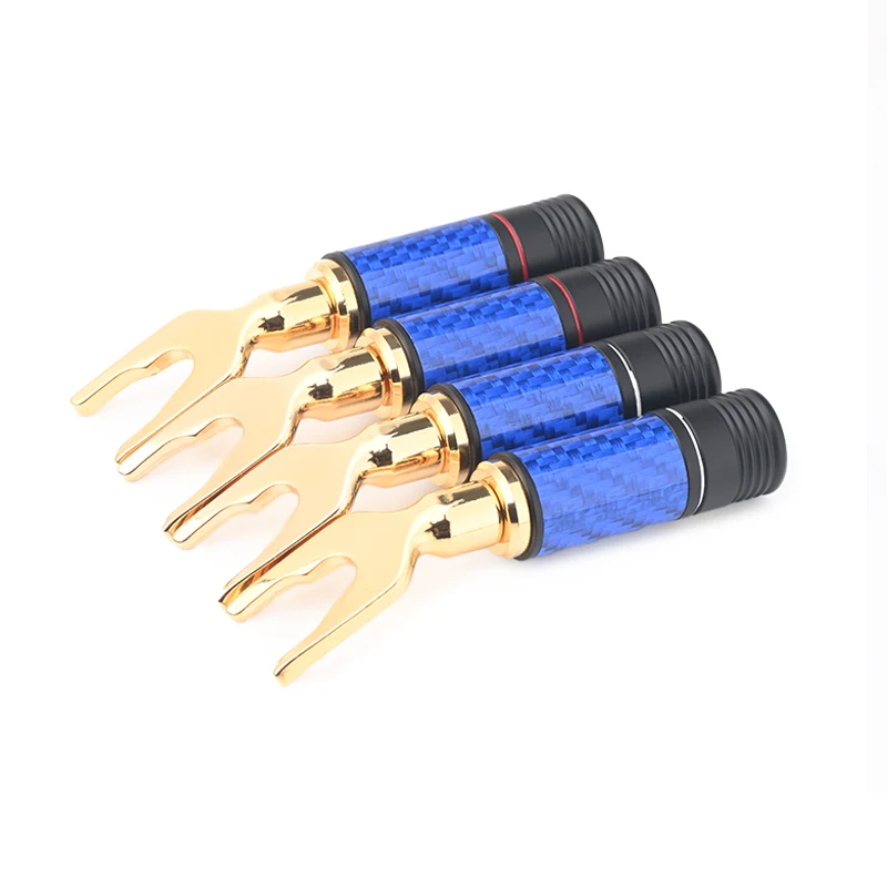 4 ks Hifi y SPADE Plug High Grade Banana Y Jack pre DIY HIFI Audio reproduktor kábel y konektor y
