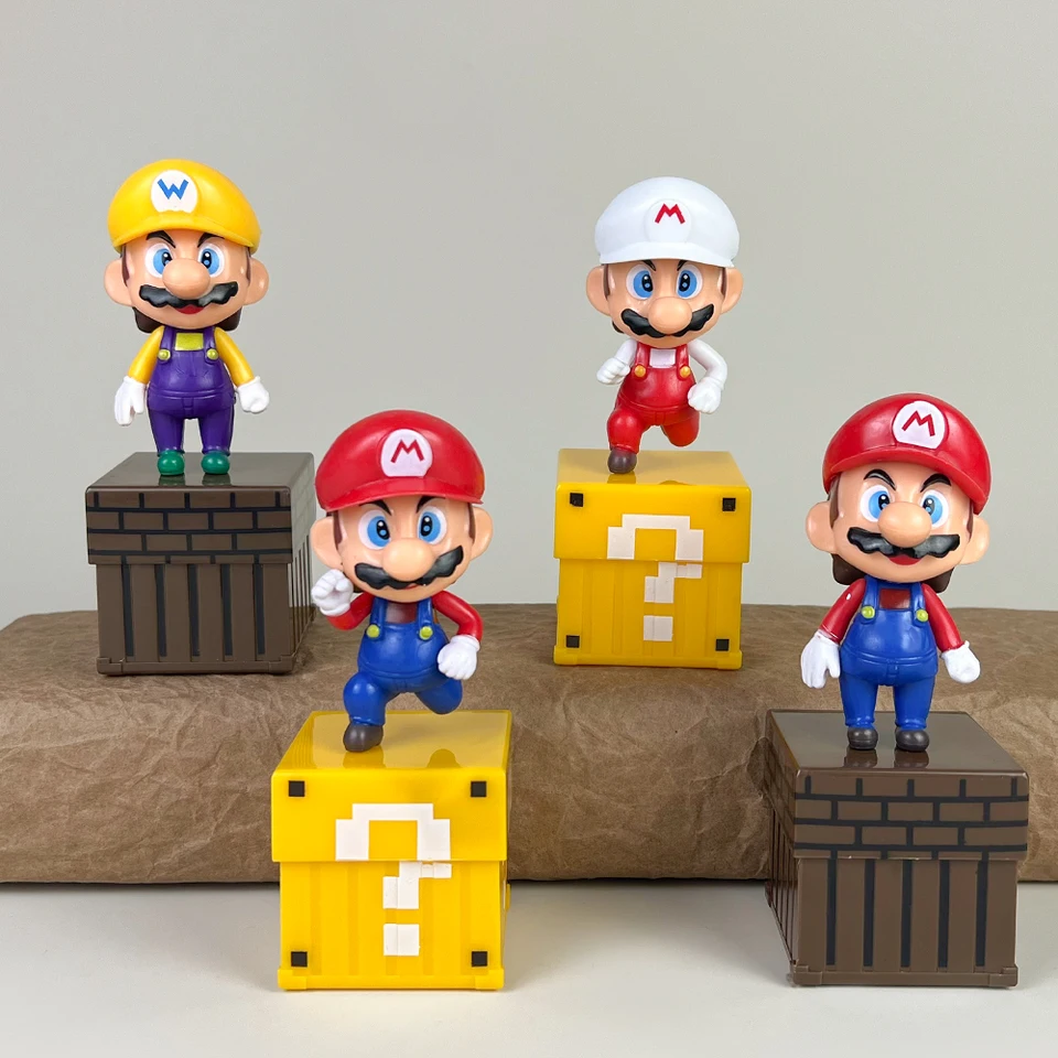 4 ks nové pop mariocute bábiky Model Model Super Mario Hand Office Detská spálňa internát dekorácie dekorácie