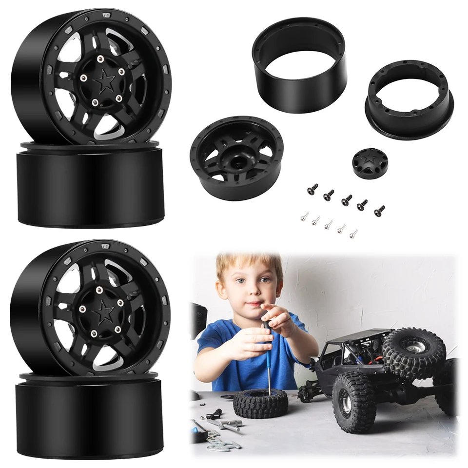 4 ks Nylon 2,2inchový koleso RIM RIM 12 mm HEX RC WHEELS RIDS pre 1/10 RC CRAWLER FOR TRX6 TRX4 G500 KM5 SCX10 RBX10 Wraith