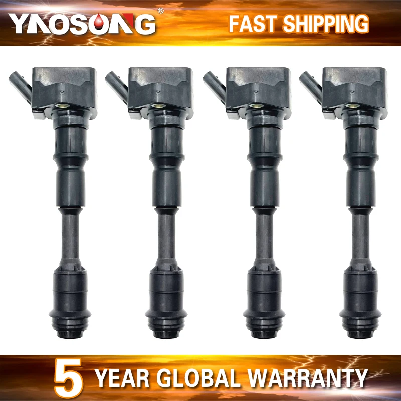 4 ks Originálne zapaľovacie cievky pre kvalitu pre Volvo S60 S80 XC90 XC70 XC60 V60 2.0L Turbo B4204T6 B4204T7 UF756 31312514 31358940